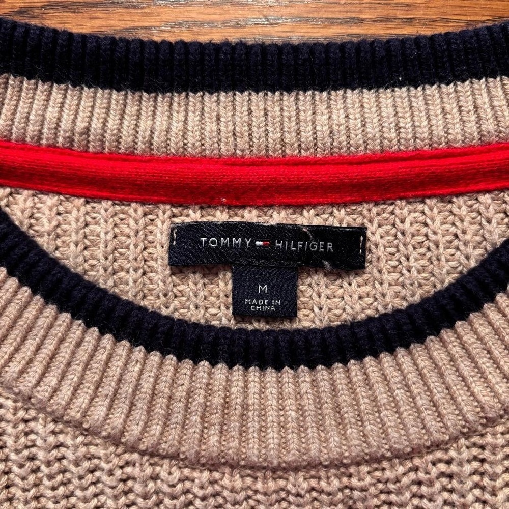 Tommy‎ Hilfiger Beige Sweater with Bell Sleeves Women's Size M Preppy - Picture 3 of 9